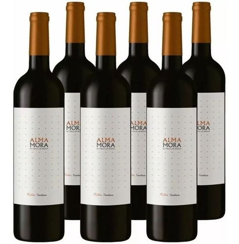 Vino Alma Mora Malbec 750 Ml Tinto Botella Caja X6 Unidades