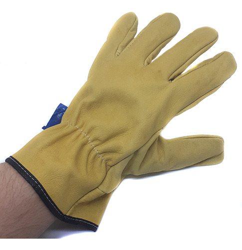 Guantes De Vaqueta Cve Ribete Naranja