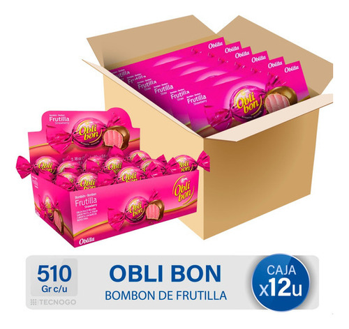 Caja Bombon Oblea Dulce De Frutilla Obli Bon Oblita