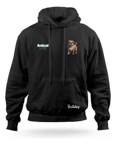 Buzo Hoodie Capota Animal World Bulldog