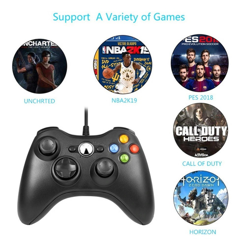 Imagen 7 de 8 de Joystick Mando Para Microsoft Xbox 360 Cable Pc Windows Zonatech Tribunales