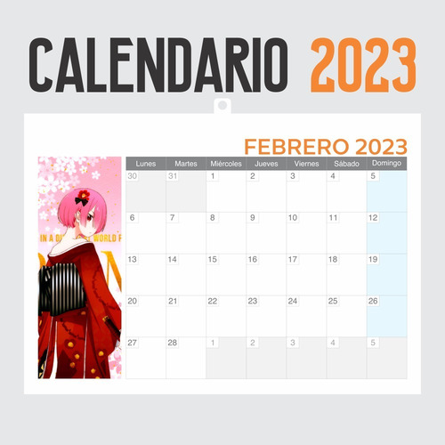 Imagen 2 de 6 de Calendario 2023 Anime Re Zero - Animeras