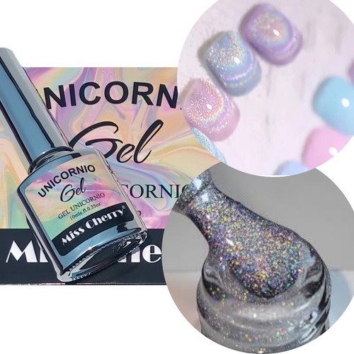 1 Gel Color De Uñas Efecto Ojo De Gato Unicornio Holográfico