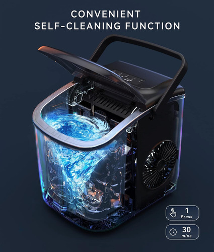 Maquina De Hielo Ecozy Ice Maker 9 Cubos 6 Minutos Negra Aut