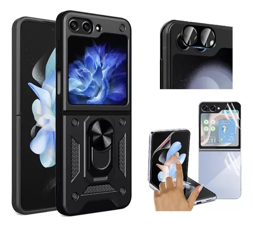 Case De Cuero Vegano Para Galaxy Z Flip 5 Flip5 Con Parante