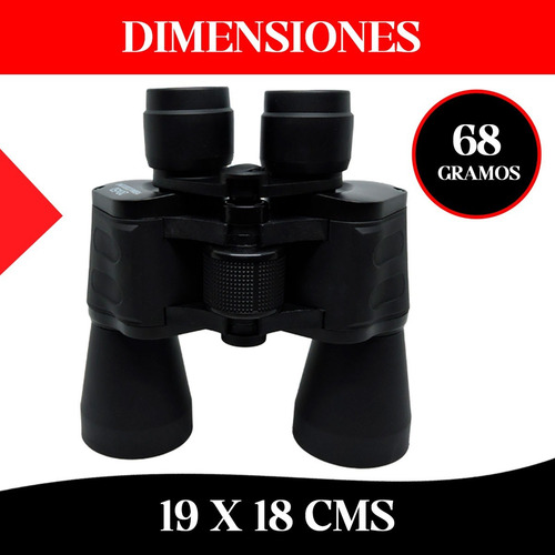 Binocular Larga Vista Potentes Prismáticos 20x50 + Funda Negro