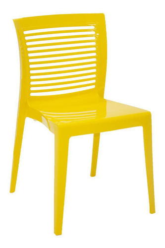 Cadeira Tramontina Victória Encosto Horizontal Amarelo