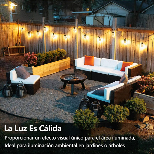 Imagen 8 de 8 de Guirnalda De 30 Bombilla Impermeable Vintage Para Decoración