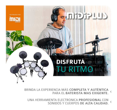 Imagen 5 de 8 de Batería Electrónica Midiplus Ed9 Pro 6 Cuerpos 4 Platillos