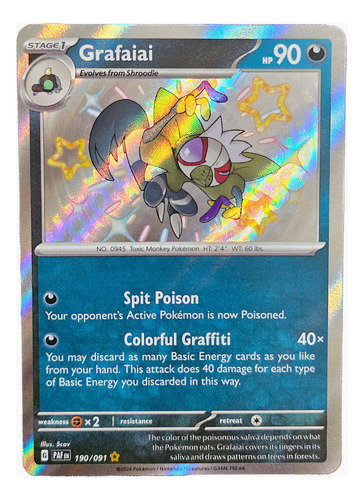 Cartas Pokemon Grafaiai Holo 190/91 Grafaiai Inglés