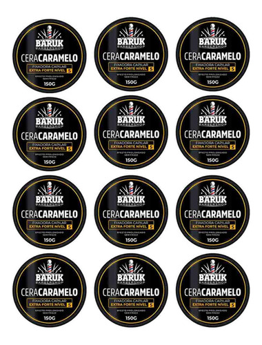 Kit 12un Cera Caramelo Fixadora Capilar Extra Forte N5 150g