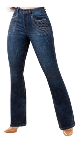 Jeans Mujer Kosch Tiro Alto Corte Bota Recto Vaquero 6137
