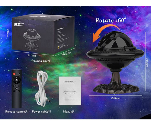Lámpara De Proyección Ufo Star Night Light Galaxy Projector