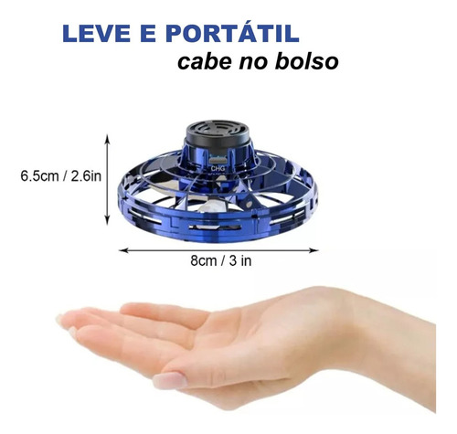 Bolinha Disco Voa E Volta Com Luzes Cor Azul