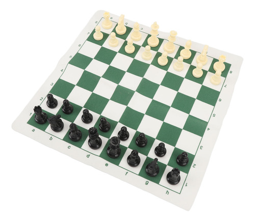 Juego De Ajedrez Portátil Verde Verde, Tablero Enrollable