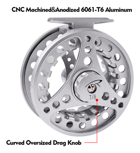 Carrete De Pesca Con Mosca De Aluminio Cnc De Metal Completo