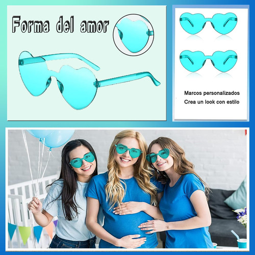 12 Pcs Gafas De Sol Sin Montura Con Forma De Corazón En