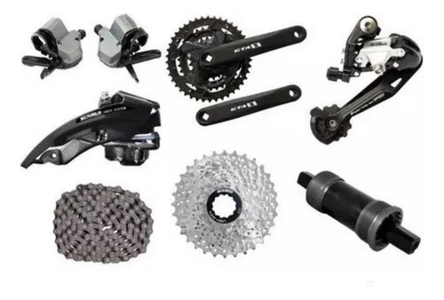 Kit Transmissão Relação Bike 27v Tipo Shimano Alivio Sunrun