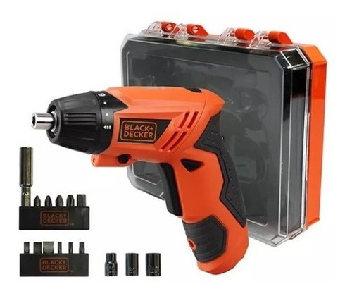 Kit Parafusadeira a Bateria 4,8V Black Decker, Modelo KC4815K, Com 15 Acessórios para Ferramentas, Carregador Bivolt