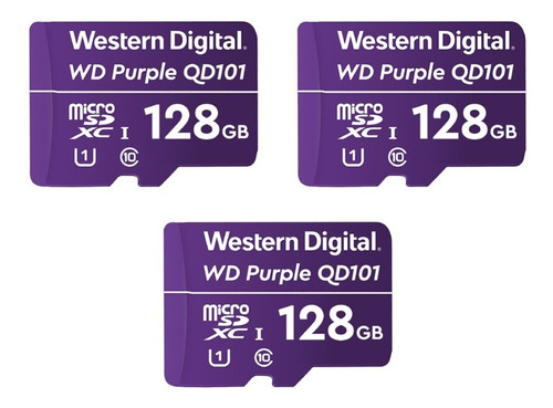 Pack 3 Western Digital Purple 128gb Microsd Wdd128g1p0c