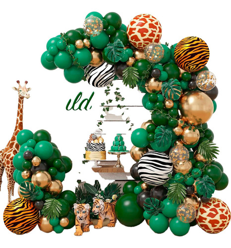 Globo Arco Decoracion Selva Animales Print Safari Jungla