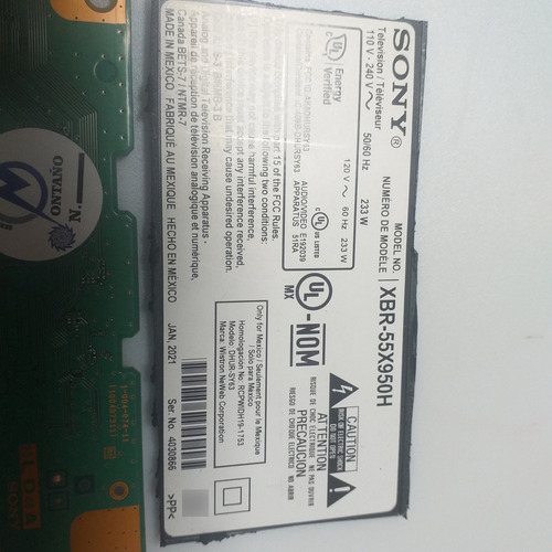 Tarjeta Driver Para Pantalla Sony Modelo Xbr-55x950h (Usado)