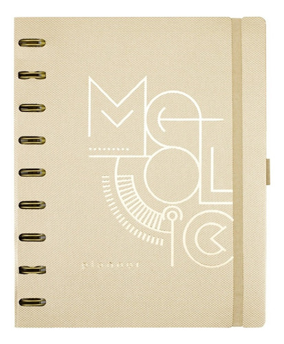 Imagem 1 de 4 de Planner System Flex Ultra Mettalic Dourado - Ótima