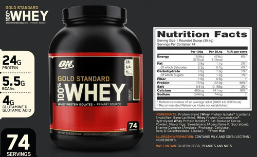 Proteina Gold Standard 100% Whey 5 Libras