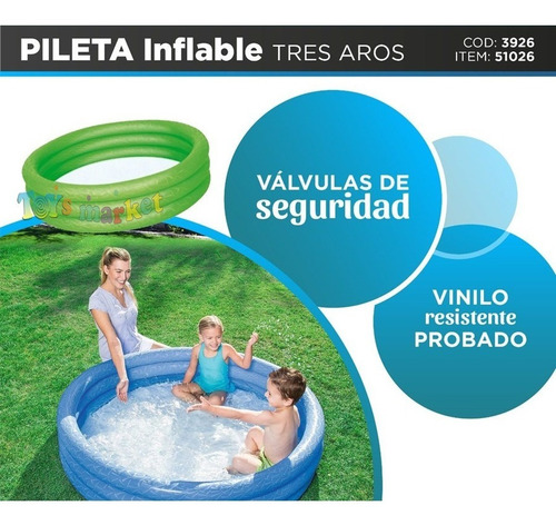 Imagen 4 de 6 de Pileta 3 Anillos Infantil Pelotero Bebe Bestway