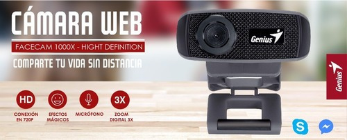 Webcam Camara Genius 1000x 720p Microfono Teletrabajo Flex 