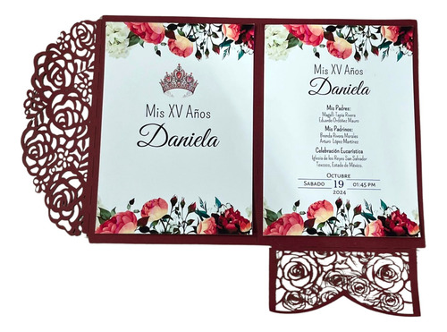 60 Invitaciones Cumpleaños Corte Laser De 13x18cm Mate