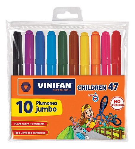 Plumones Vinifan Gruesos (77134) Estuche Zipper Children 47