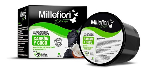 Millefiori Detox Cera Depilatoria Microonda Carbon Coco 180g