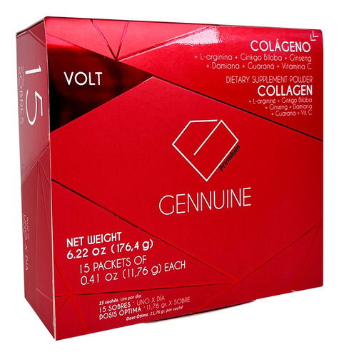 Colageno Hidrolizado Energizante Volt - Gennuine X 15 Sobres