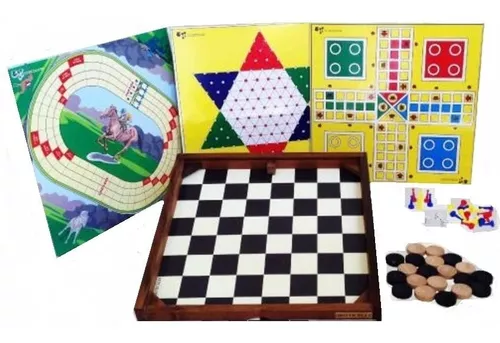 Jogo De Tabuleiro 4 Em 1 Dama Ludo Xadrez Presente De Natal