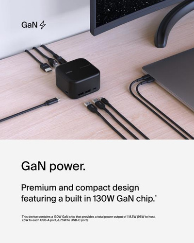 Belkin Connect Usb-c 6 En 1 Core Gan Dock 130 W, Estación De