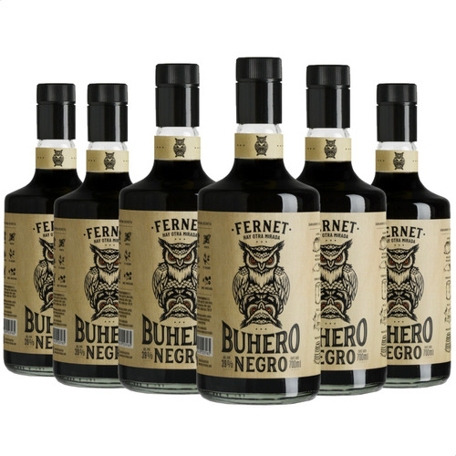 Aperitivo Fernet Buhero Negro 700ml X6 Unidades