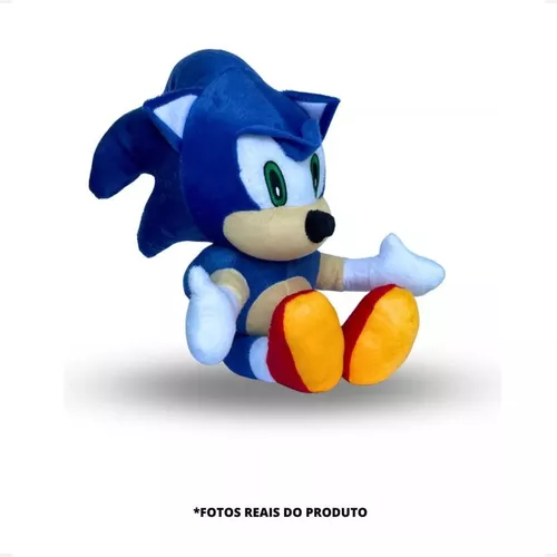 Boneco Sonic Pelúcia Cor Cinza Antialérgico 50cm Bonito