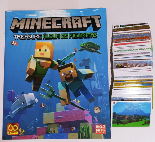 Álbum Minecraft Treasure + 50 Figuritas A Pegar