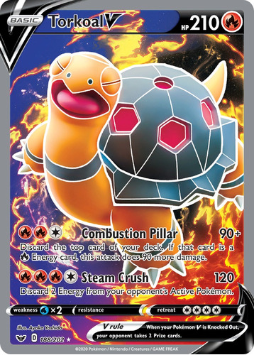 Carta Pokémon Torkoal V Full Art+10 Cartas Pokémon+regalos