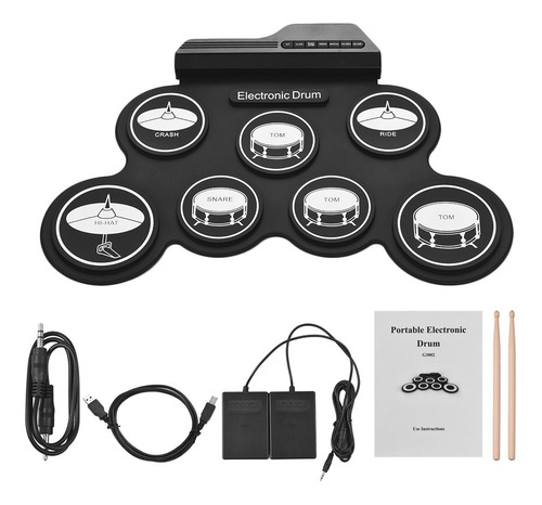 Set De Batería Electrónica Usb Digital Compacta Enrollable