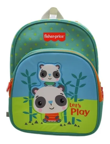 Mochila Fisher Price Espalda Neoprene Jardin Let´s Play 12pu Color Panda 41216