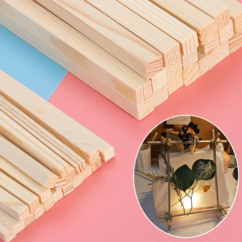 Imagen 9 de 12 de 100 Unids / Set De Madera Inacabada Palitos De Madera De