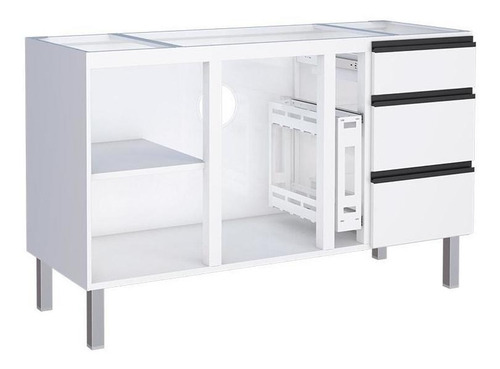 Cozinha Gabinete 150 Aéreo E Paneleiro Gaia Cozimax Branco