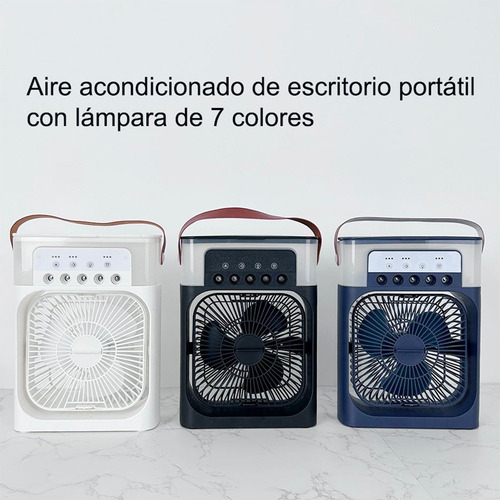 Mini Enfriador De Aire Portátil 3 Velocidades Para Oficina Azul Oscuro