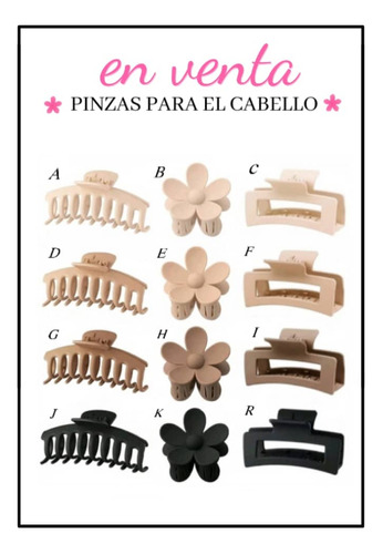 Shein Set De 4 Ganchos Peineta Gancheta Para Cabellos Grande