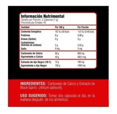 Imagen 2 de 3 de Ajo Negro Black Garlic 90 Cápsulas Green Side