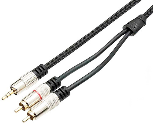 Cabo Profissional De Audio P2 + 2 Rca Em Nylon 24k