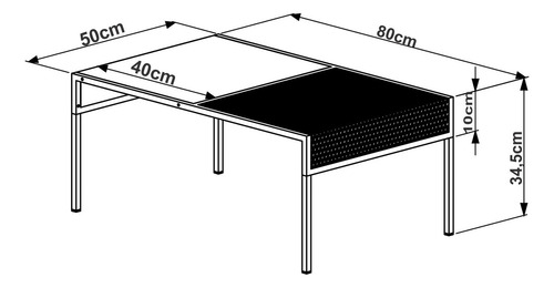 Mesa De Centro Everman Negro Këssa Muebles