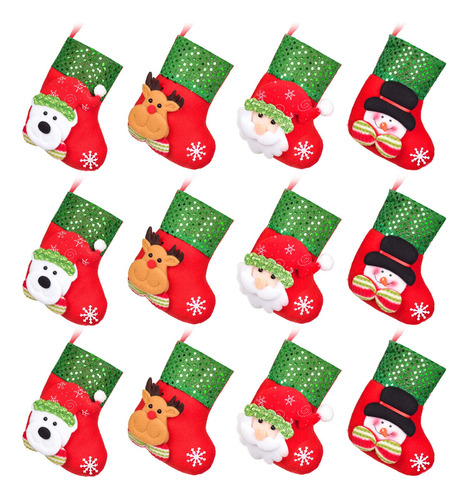 Dearhouse12pcs Mini Medias De Navidad, Decoraciones De Adorn